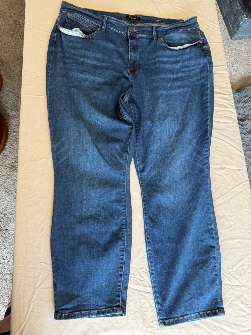 Judy Blue Boyfriend Jeans Women’s 24W Plus Size Medium Wash Stretch Denim